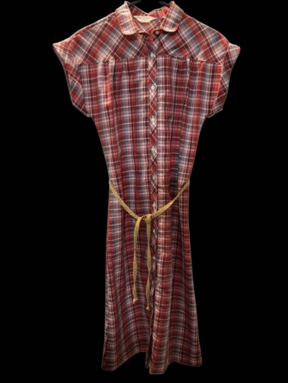 Laura Mae VINTAGE Plaid Button Down Dress
